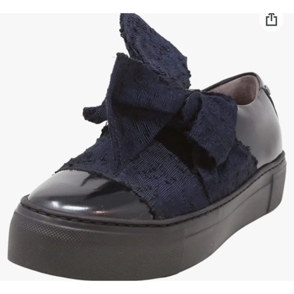 COPY - AGL ATTILIO GIUSTI LEOMBRUNI, NAVY BOW platform slipon sneaker 38.5/8.5